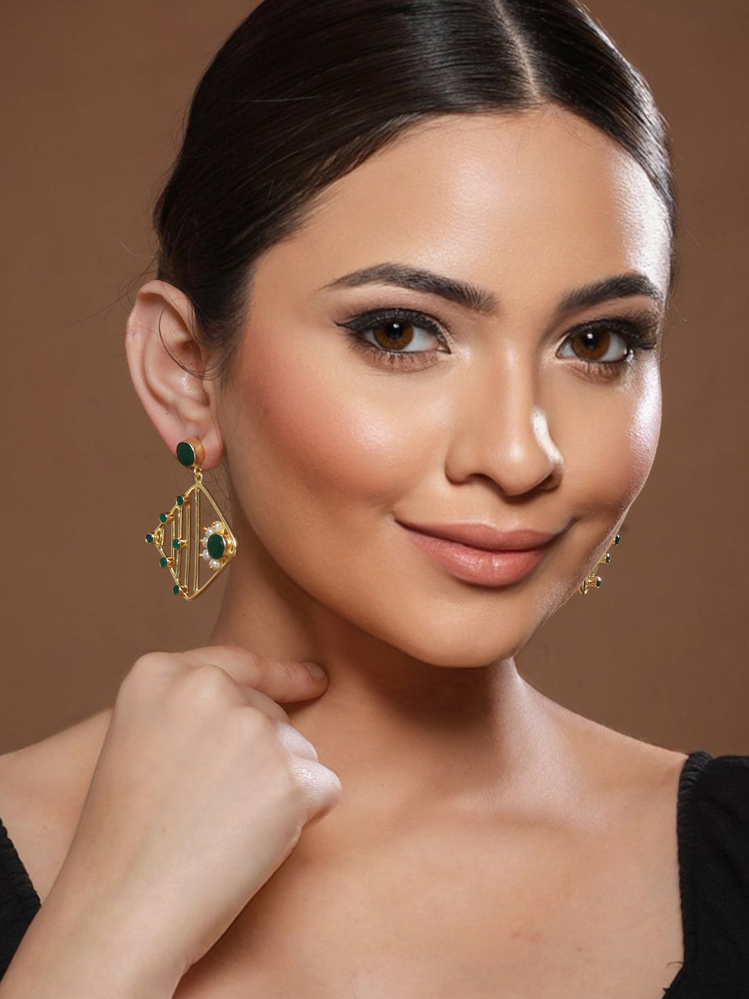 Yellow stone studded STUDD Earrings